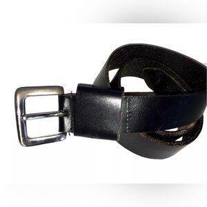 Leather Belt, Vintage Saddle Leather Unique Design Mens L